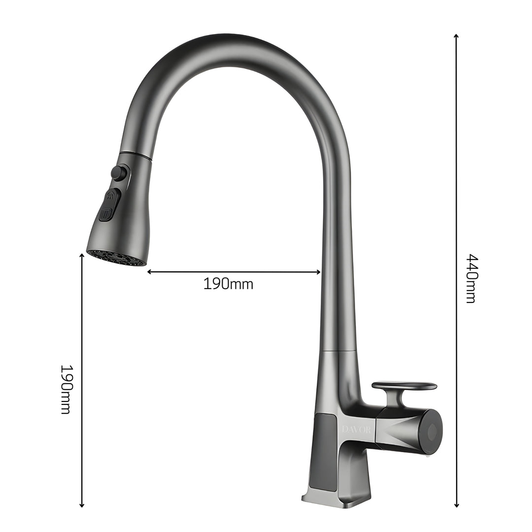 Davor classic Pull-Out Kitchen Faucet with Temperature Display-DKF2401