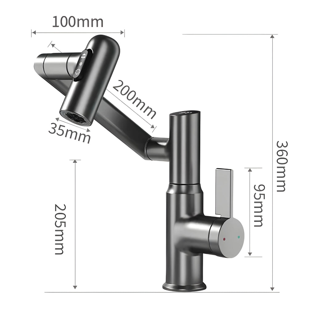 Davor Rotatable Bathroom Faucet with Temperature Display-DF2401